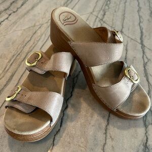 Dansko taupe strappy clog